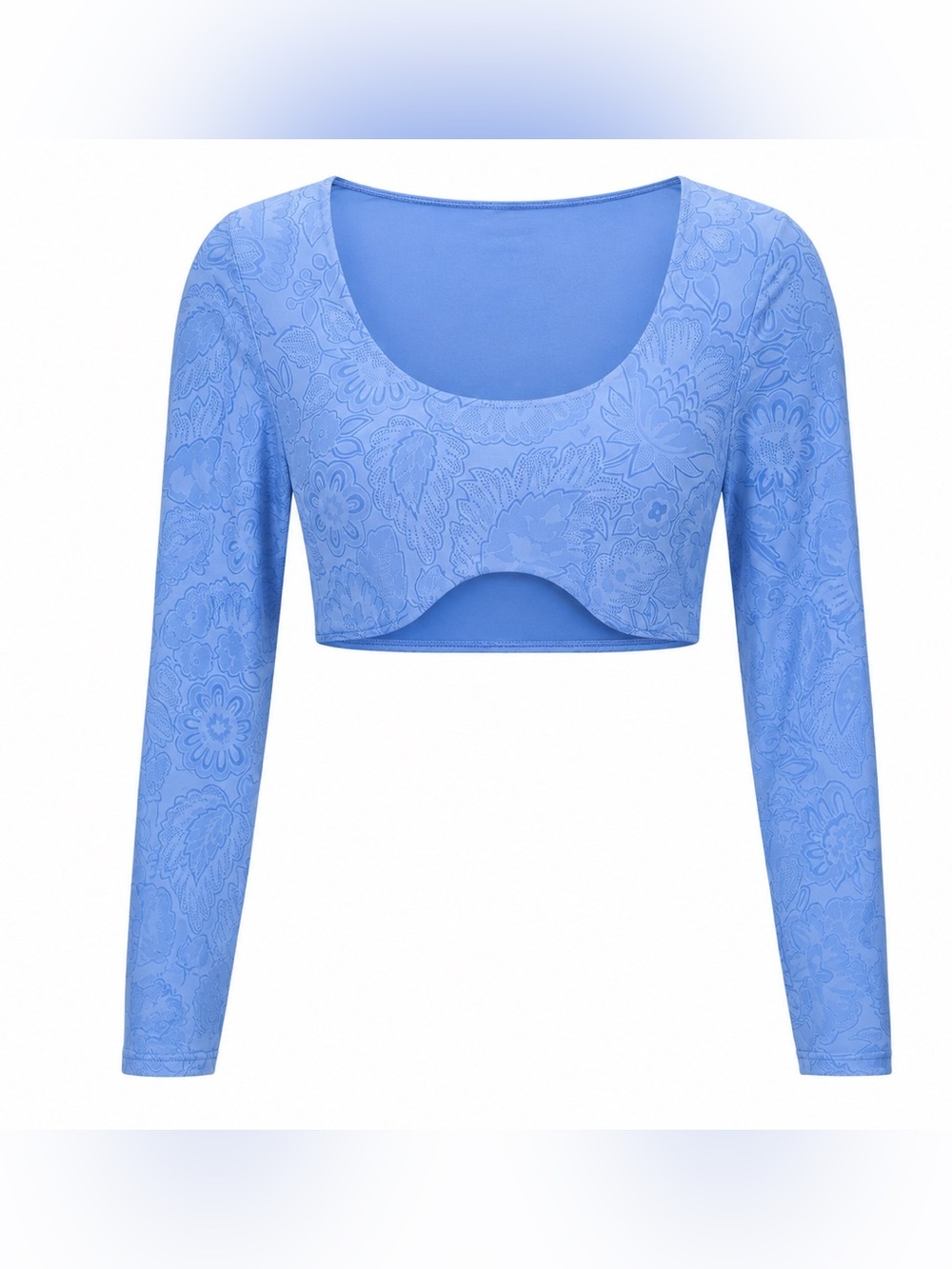 Offline by Aerie blue floral crop top, large